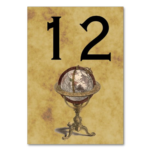Numéro De Table Antique Globe, BG déprimé Numéro de tableau (Par défaut)