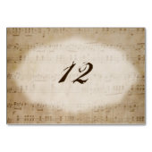 Numéro De Table Antique Partition Musique 2 Numéro de tableau Cart (Dos)
