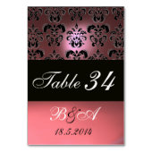 NUMÉRO DE TABLE ANTIQUE ROSE NOIR CLASSE DOMMASQUE MONOGRAM (Par défaut)