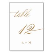 Numéro De Table Appel Romantique en Calligraphie Dorée Mariage Num (Par défaut)