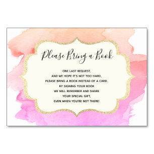 Numéro De Table Apportez un livre - Aquarelle Baby shower de FILLE