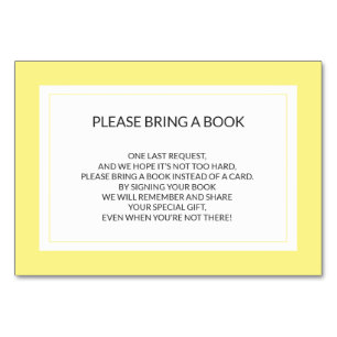 Numéro De Table Apportez un livre - Yellow White Girl Baby shower