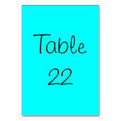 Numéro De Table Aqua numéroté (Dos)