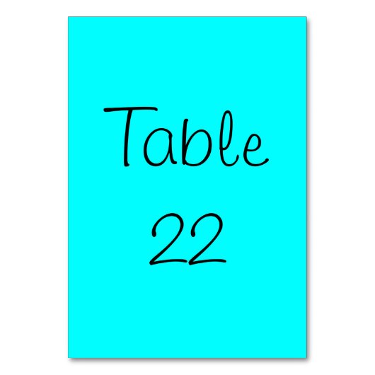 Numéro De Table Aqua numéroté (Par défaut)