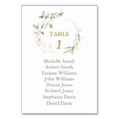 Numéro De Table Aquarelle Airy Greenery Mariage Seating Chart (Dos)