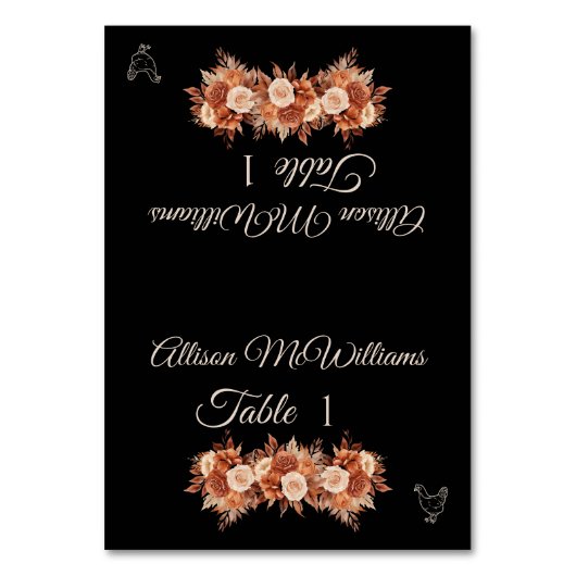 Numéro De Table Aquarelle Automne Élégance-Volaille Icône- (Par défaut)