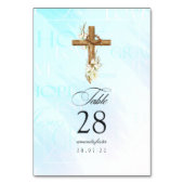 Numéro De Table Aquarelle Baptême Floral/ Christening/ Dédication (Dos)