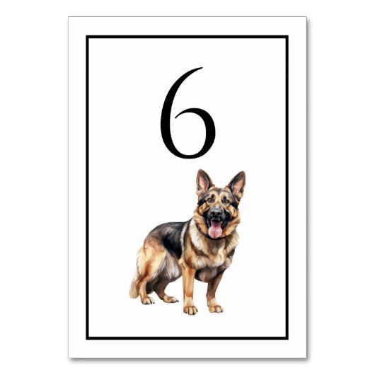 Numéro de table aquarelle Berger Allemand (Par défaut)
