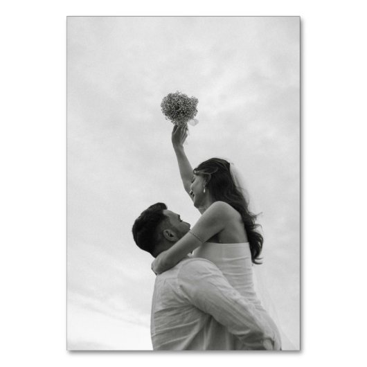 Numéro De Table Aquarelle bleu fleur sauvage Élégante photo de mar (Dos)