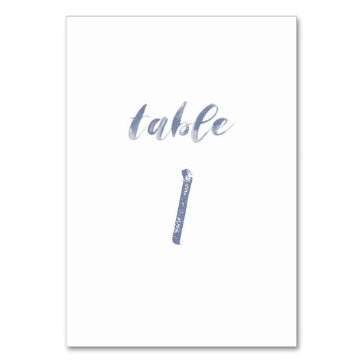 Numéro De Table Aquarelle bleu foncé Numéros de tableau (Dos)
