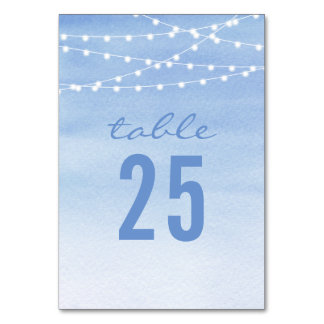 Numéro De Table Aquarelle bleu glauque