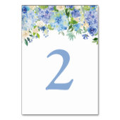 Numéro De Table Aquarelle bleu hydrangée Douche Numéros de tableau (Dos)