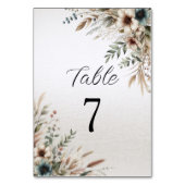 Numéro De Table Aquarelle bleu ivoire Fleurs Numéro de tableau (Par défaut)