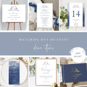 Numéro de Table Aquarelle Bleu Marine Élégant