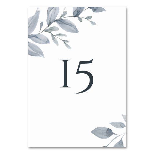 Numéro De Table Aquarelle Bleu Poussiéreux (Par défaut)