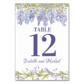 Numéro De Table Aquarelle bleu violet Mariage floral Numéro de tab (Par défaut)