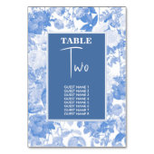 Numéro De Table Aquarelle bleue Botanique Florales Mariage Table N (Dos)
