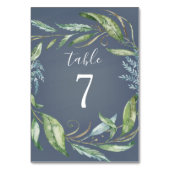 Numéro De Table Aquarelle bleue Eucalyptus Vert Mariage de couronn (Dos)