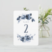 Numéro de table aquarelle bleue pour mariage (Debout devant)