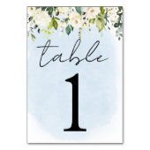 Numéro De Table Aquarelle bleue Rose blanche Mariage Numéro de tab (Par défaut)
