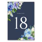 Numéro De Table Aquarelle Blue Hydrangeas Floral Tableau Numéros I (Dos)