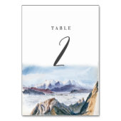 Numéro De Table Aquarelle Blue Mountains Pine Mariage (Dos)