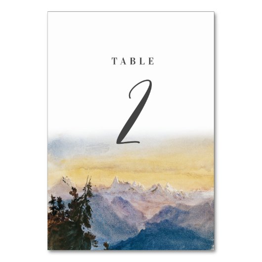 Numéro De Table Aquarelle Blue Mountains Pine Mariage (Par défaut)