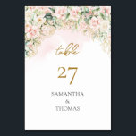 Numéro De Table Aquarelle Blush roses eucalyptus or mariage<br><div class="desc">Notre élégante collection de papeterie mariage à parties scintillant d'or fleurie boho sauge eucalyptus exhale le raffinement et le charme, parfait pour les couples à la recherche d'un mélange de beauté naturelle et d'accents glamour pour leur journée spéciale. Les motifs floraux délicats, associés à de subtiles accents de parties scintillant...</div>