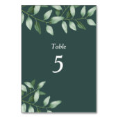 Numéro De Table Aquarelle Botanique Eucalyptus Personnalisé (Dos)