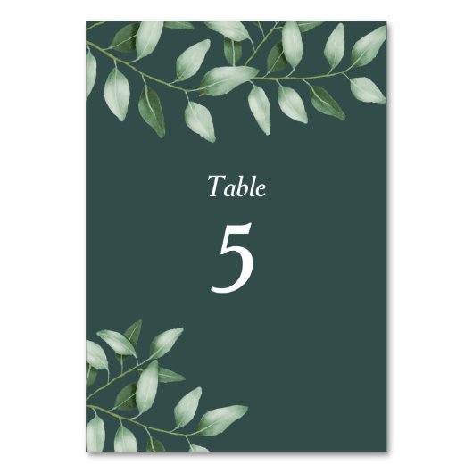 Numéro De Table Aquarelle Botanique Eucalyptus Personnalisé (Par défaut)