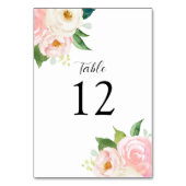 Numéro De Table Aquarelle botanique florale rose (Par défaut)