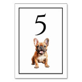 Numéro de table aquarelle Bouledogue Français (Dos)