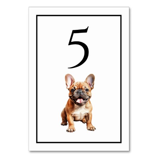 Numéro de table aquarelle Bouledogue Français (Par défaut)