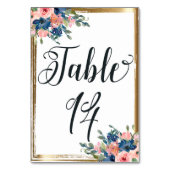 Numéro De Table Aquarelle calligraphie florale Numéro de tableau C (Dos)