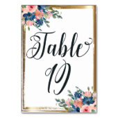 Numéro De Table Aquarelle calligraphie florale Numéro de tableau C (Dos)