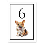 Numéro de table aquarelle Chien Corgi (Dos)