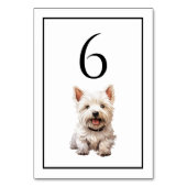 Numéro de table aquarelle Chien Terrier West Highl (Dos)