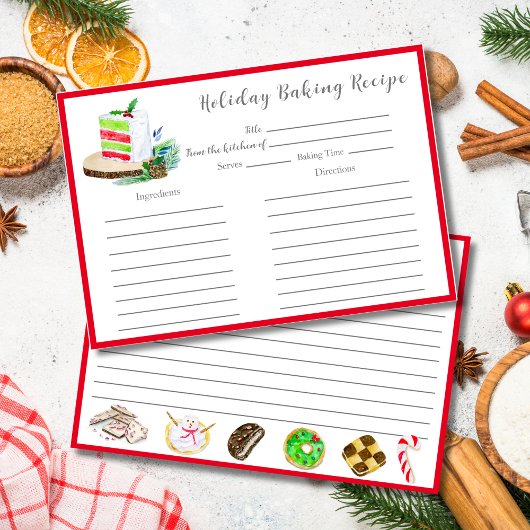 Numéro De Table Aquarelle Christmas Cake Baking