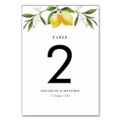 Numéro De Table aquarelle citrons & chiffres de table de verdure (Par défaut)