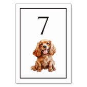 Numéro de table aquarelle Cocker Spaniel (Dos)