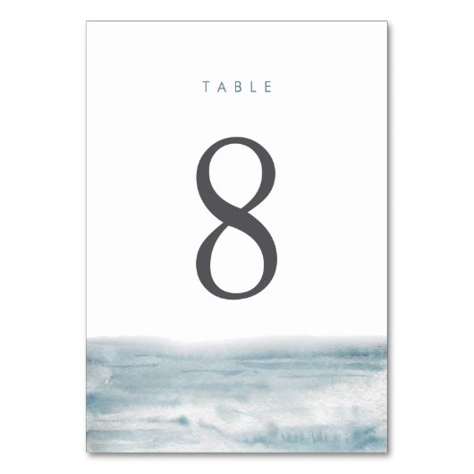 Numéro De Table Aquarelle côtière Mariage océanique (Dos)