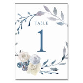 Numéro De Table aquarelle couronne bleu fleurie Tableau Numéro 1 (Par défaut)