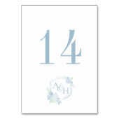 Numéro De Table Aquarelle Crest Floral Monogramme Mariage (Par défaut)