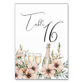 Numéro De Table Aquarelle de champagne et de Fleur sauvage (Dos)