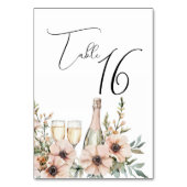 Numéro De Table Aquarelle de champagne et de Fleur sauvage (Par défaut)