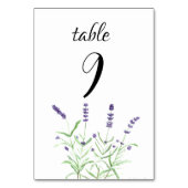 Numéro De Table Aquarelle de lavande Floral Purple Fleurs Mariage (Dos)