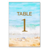 Numéro de table aquarelle de plage (Dos)