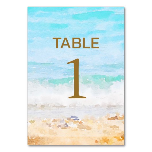 Numéro de table aquarelle de plage (Par défaut)