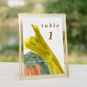 Numéro De Table Aquarelle des tons de terre
