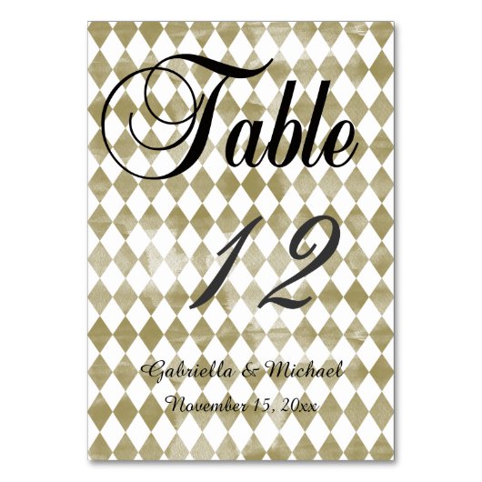 Numéro De Table Aquarelle Diamants d'or (Par défaut)